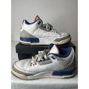 Air‎ Jordan 3 III True Blue Men Retro Basketball Shoes White Blue Red 10.5